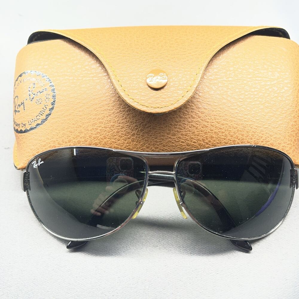 Ray-Ban RB3342 Warrior 004 60-12 3N Sunglasses Green Lens Italy w/ Case